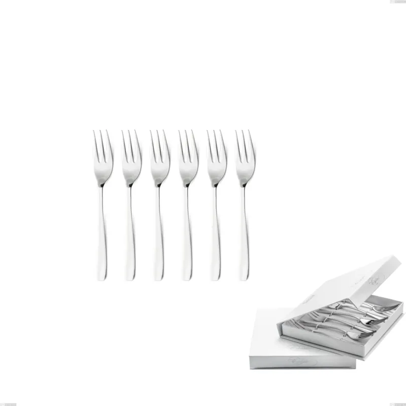 Offerta Limitata Confezione a libro 6 pezzi forchette dolce katya, Acciaio inox Aisi 304 Posate Lucide, spessore 2 mm Eme Posaterie