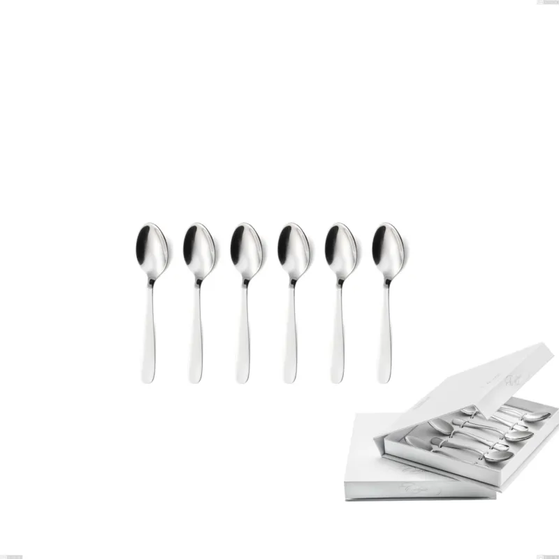 Confezione a libro 6 pezzi cucchiaino moka katya, Acciaio inox Aisi 304 Posate Lucide, spessore 2 mm Eme Posaterie Miglior Prezzo