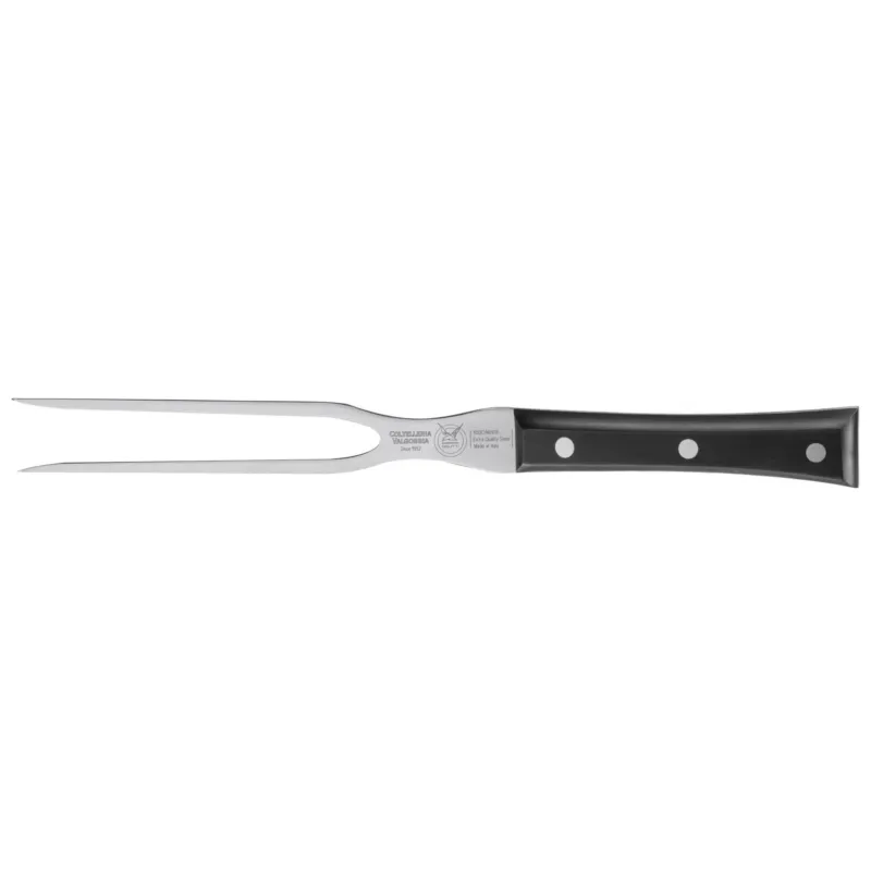 forchettone 16 cm colore NERO, manico in paperstone perfetto per carni e infilzare arrosti e carni Coltelleria Valgobbia Acquista Ora