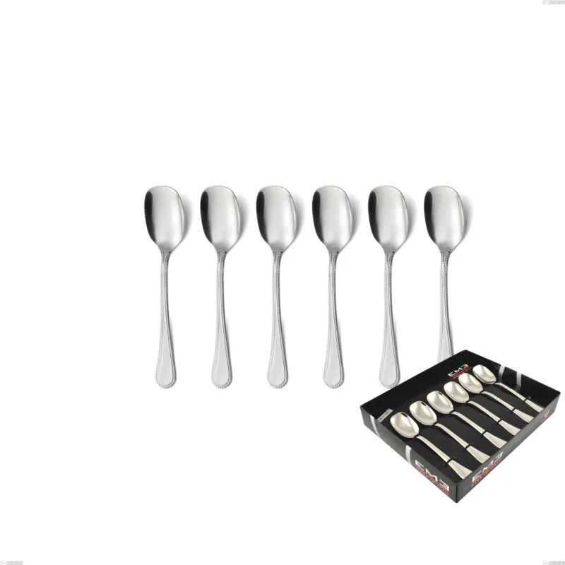 Confezione vetrina 6 pezzi gelato perles, Acciaio inox Aisi 304 lucido, spessore 2.5 mm, design Classico Eme Posaterie Di Tendenza