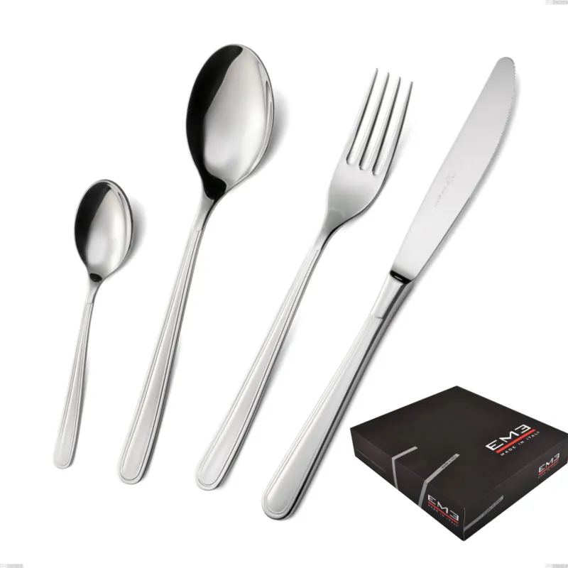 Confezione regalo 49 pezzi medea, Acciaio inox Aisi 304 lucido, spessore 3 mm Eme Posaterie Occasione Imperdibile