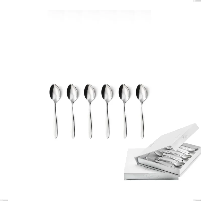 Confezione a libro 6 pezzi cucchiaino moka armonia, Acciaio inox Aisi 304 lucido, spessore 3 mm Eme Posaterie Promo Stagionale