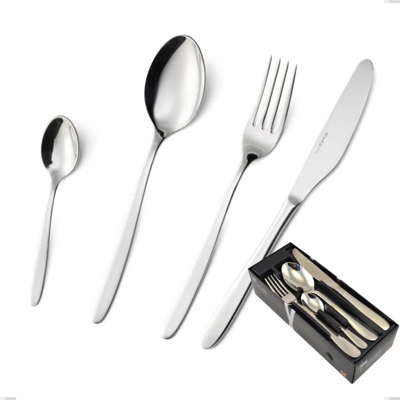 Confezione salvaspazio 24 pezzi armonia, Acciaio inox Aisi 304 lucido, spessore 3 mm Eme Posaterie Soddisfatti O Rimborsati