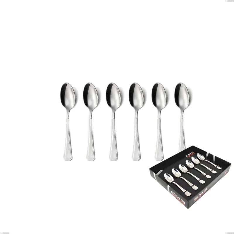 Solo Oggi Confezione vetrina 6 pezzi moka loira, Acciaio inox Aisi 304 lucido, spessore 2 mm, design Classico Eme Posaterie