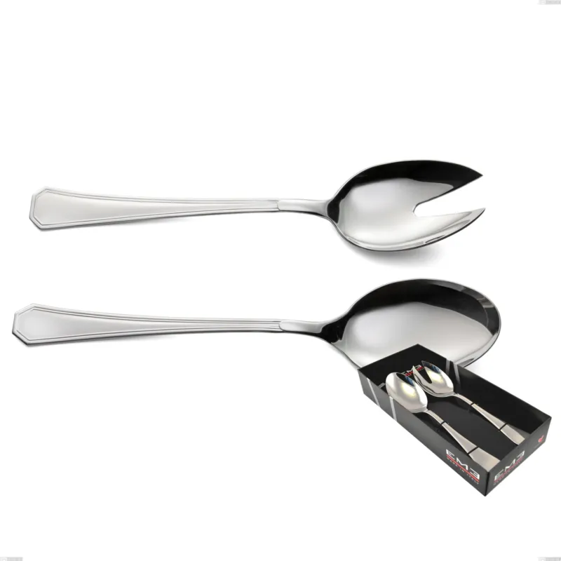 Confezione vetrina 2 pezzi insalata loira, Acciaio inox Aisi 304 lucido, spessore 2 mm, design Classico Eme Posaterie Ultimissimo Modello