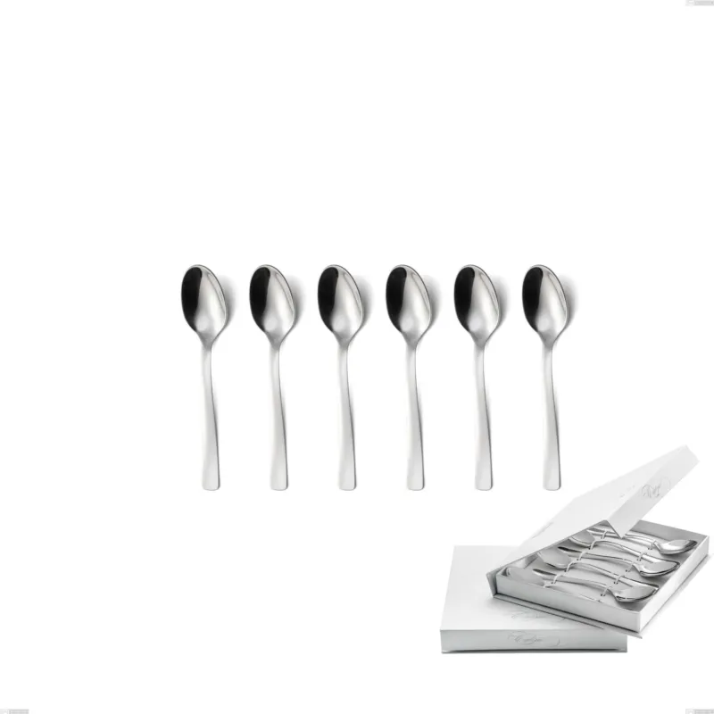 Offerta Confezione a libro 6 pezzi cucchiaini caffè doram, Acciaio inox Aisi 304 lucido, spessore 2.5 mm Eme Posaterie
