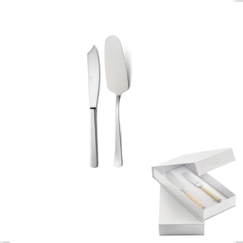 Ultima Occasione Confezione a libro 2 pezzi,paletta più coltello dolce da servizio doram, Acciaio inox Aisi 304 lucido, spessore 2.5 mm Eme Posaterie