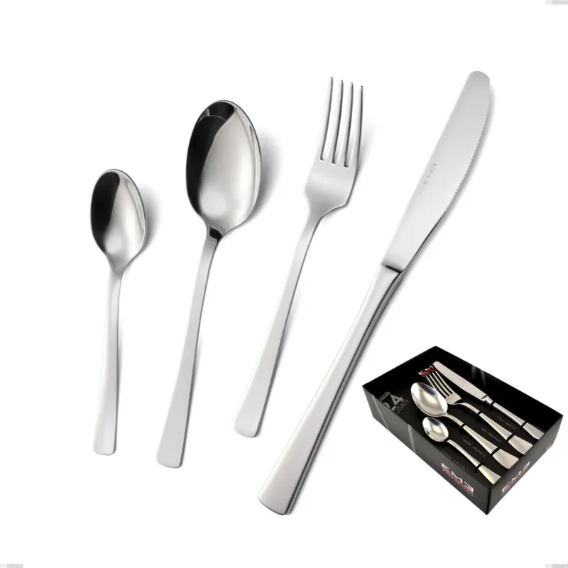 Confezione vetrina 24 pezzi coltello economico doram, Acciaio inox Aisi 304 lucido, spessore 2.5 mm Eme Posaterie Saldi