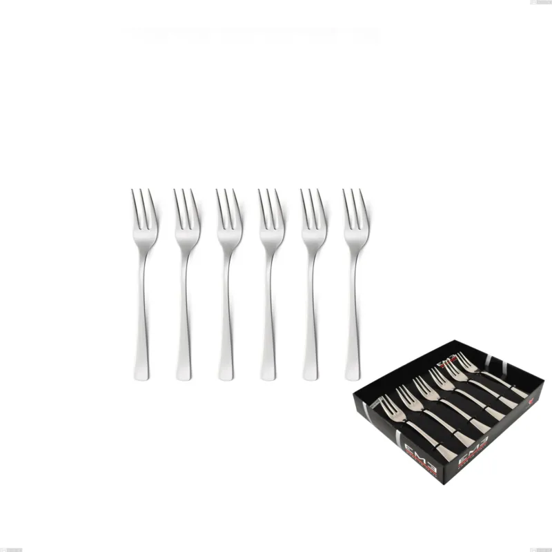 Confezione vetrina 6 pezzi forchettine dolce doram, Acciaio inox Aisi 304 lucido, spessore 2.5 mm Eme Posaterie Prezzo Conveniente