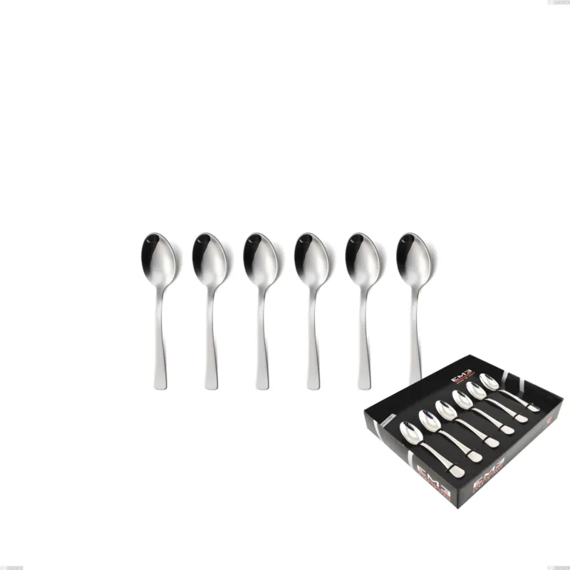 Confezione vetrina 6 pezzi moka doram, Acciaio inox Aisi 304 lucido, spessore 2.5 mm Eme Posaterie Direttamente Dal Produttore