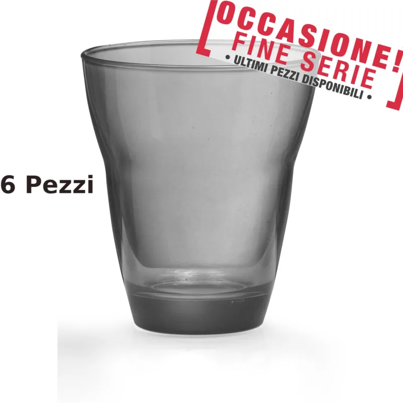 Compra Oggi Stesso Bicchieri Acqua 6 pezzi diametro 8,5xh10 cm - 250 Ml in vetro pressato adatto alla lavastoviglie colore Multicolor Grigio Kaleidosmilano