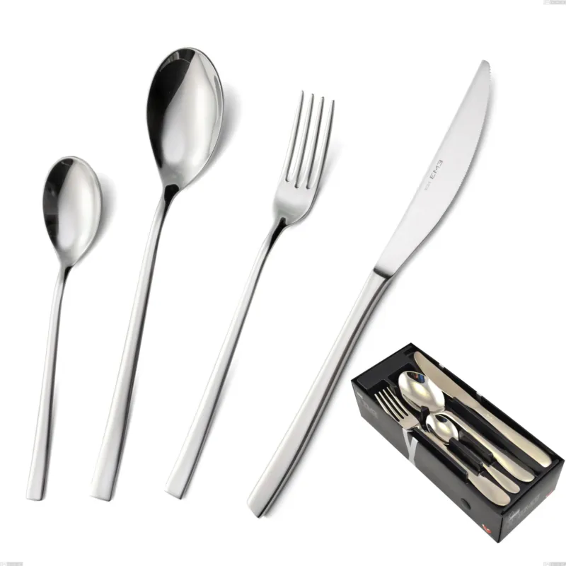 Ultimissimo Modello Confezione salvaspazio 24 pezzi celine, Acciaio inox Aisi 304 lucido, spessore 4.5 mm Eme Posaterie