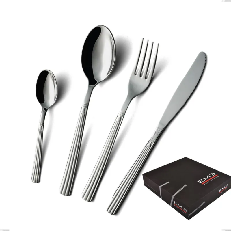 Confezione regalo 49 pezzi coltello economico bavaria, Acciaio inox (Aisi 304) lucido stile classico Eme Posaterie Non Perdere