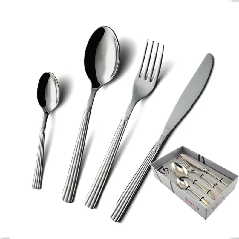 Confezione vetrina 16 pezzi coltello economico bavaria, Acciaio inox (Aisi 304) lucido stile classico Eme Posaterie Offerta Lampo