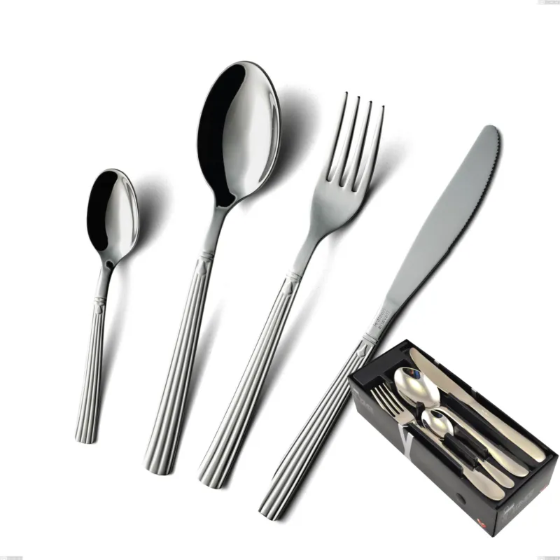 Compra Oggi Stesso Confezione salvaspazio 24 pezzi coltello economico bavaria, Acciaio inox (Aisi 304) lucido stile classico Eme Posaterie