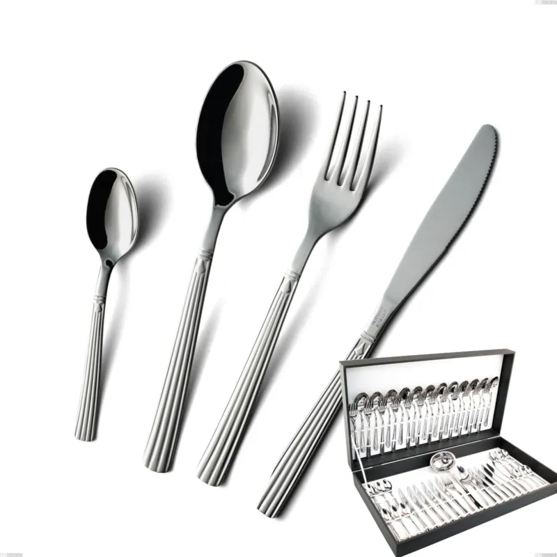 Astuccio 51 pezzi coltello economico bavaria, Acciaio inox (Aisi 304) lucido stile classico Eme Posaterie Novità