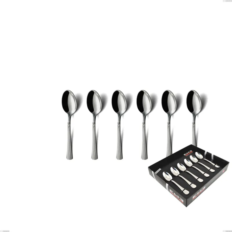 Direttamente Dal Produttore Confezione vetrina 6 pezzi moka bavaria, Acciaio inox (Aisi 304) lucido stile classico Eme Posaterie