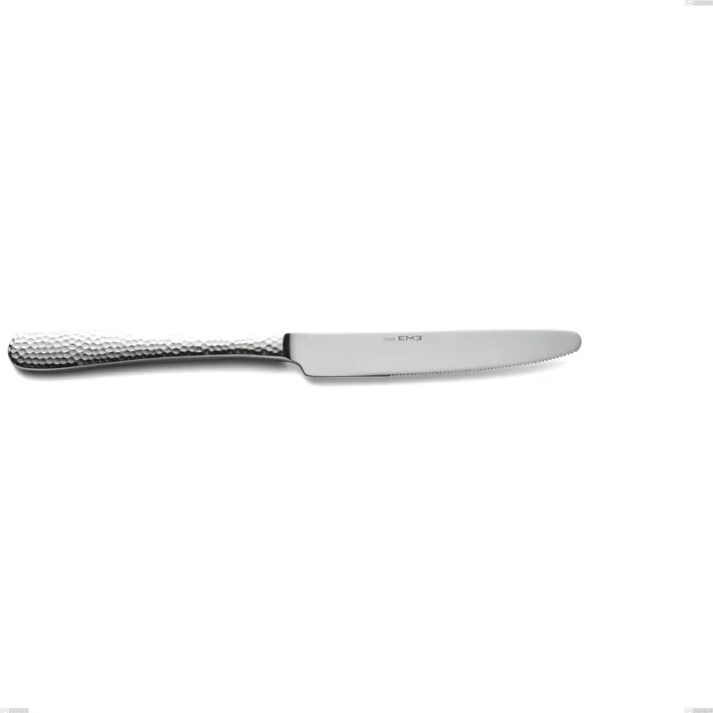 Spedito Oggi Coltello tavola cortina, Acciaio inox (Aisi 304) acciaio martellato lucido, lunghezza 239 mm Eme Posaterie