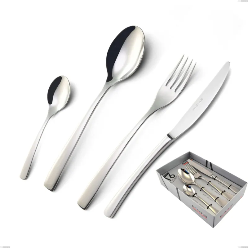Confezione vetrina 16 pezzi Onda, Acciaio inox (Aisi 304) lucido Eme Posaterie A Buon Prezzo