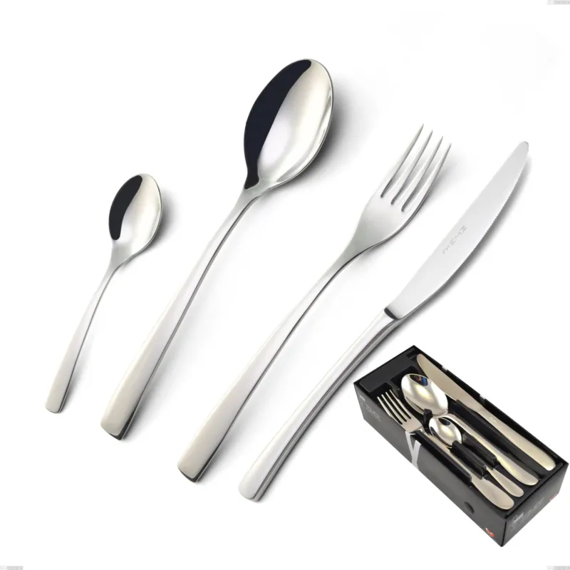 Confezione salvaspazio 24 pezzi Onda, Acciaio inox (Aisi 304) lucido Eme Posaterie Compra Adesso