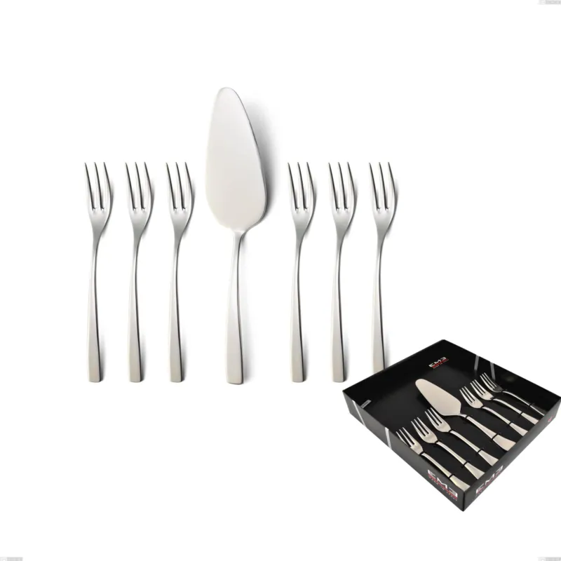 Confezione vetrina 7 pezzi dolce Onda, Acciaio inox (Aisi 304) lucido Eme Posaterie Spedizione Espresso