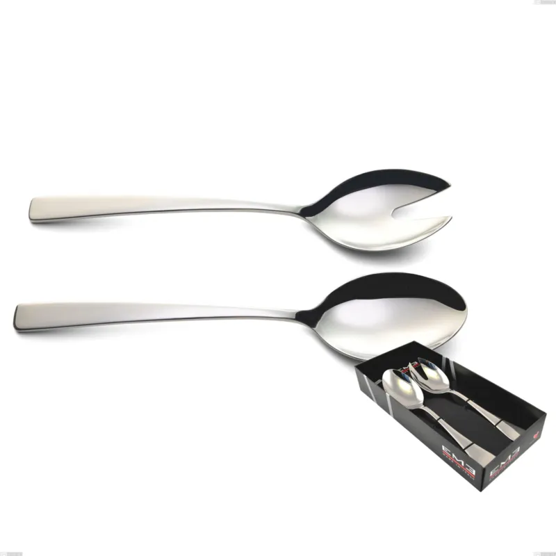 Offerta Limitata Confezione vetrina 2 pezzi insalata Onda, Acciaio inox (Aisi 304) lucido Eme Posaterie