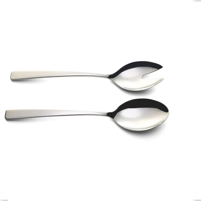 Coppia insalata Onda, Acciaio inox (Aisi 304) lucido, lunghezza 232 mm Eme Posaterie Direttamente Dal Produttore