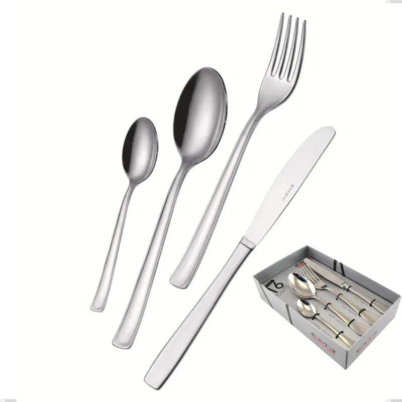 Confezione vetrina 16 pezzi coltello economico Duna, Acciaio inox (Aisi 304) lucido Eme Posaterie Nuovo Arrivo