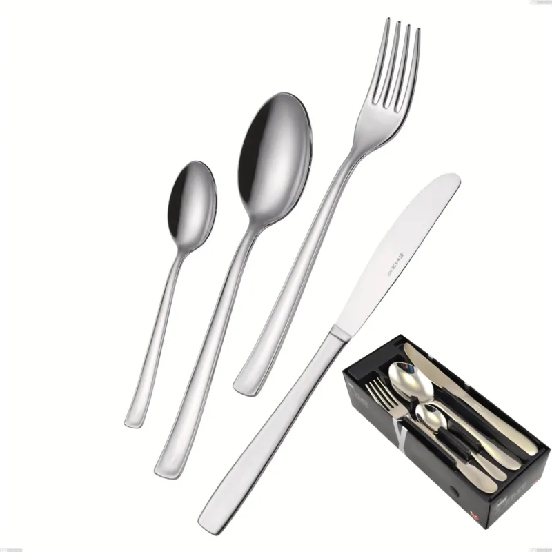 Ultimissimo Modello Confezione salvaspazio 24 pezzi coltello economico Duna, Acciaio inox (Aisi 304) lucido Eme Posaterie