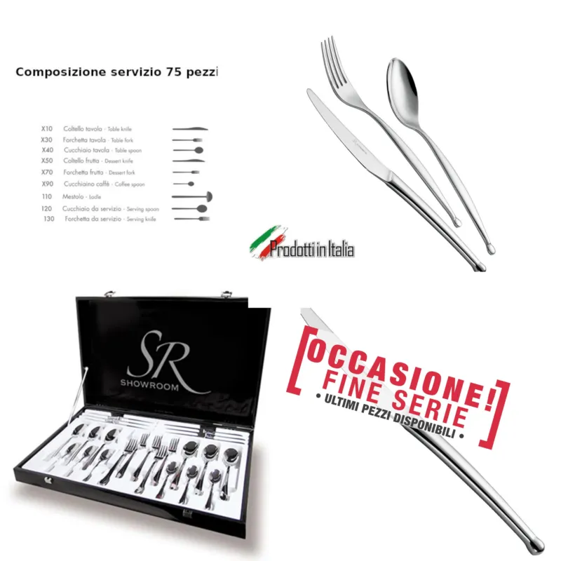 Servizio Posate 75 Pezzi punto in acciaio inox 18/10 lucidato a specchio Forgiato in confezione regalo Eme Posaterie Compra Online