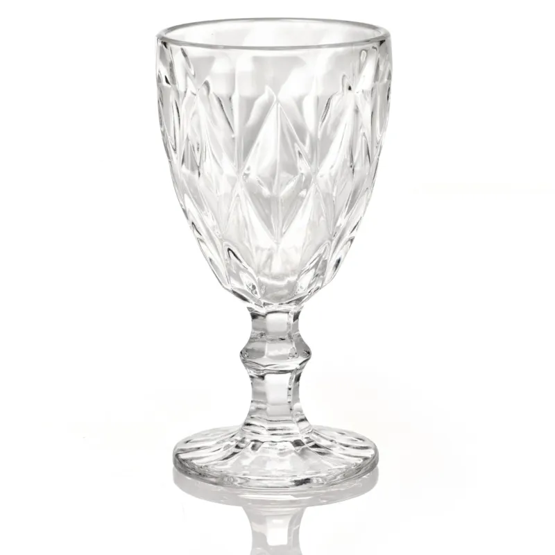 Ultime Pezzi Bicchieri calice LOIRA 6 pezzi diametro 9xh17cm - 280 Ml in vetro spesso pressato adatto alla lavastoviglie colore trasparente Kaleidosmilano