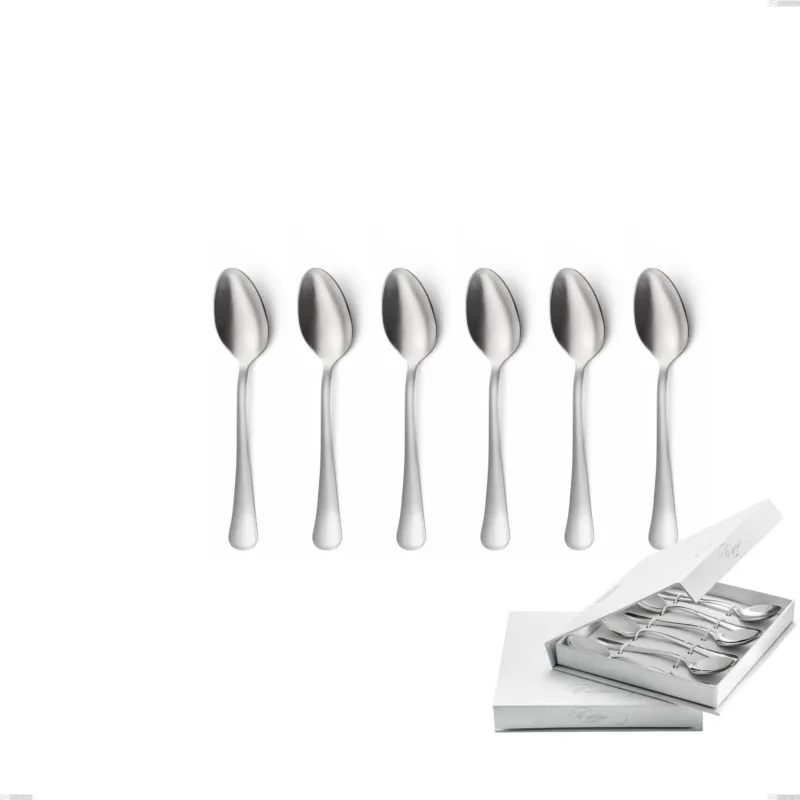 Confezione a libro 6 pezzi cucchiaini caffè Oxford Sabbiato , Acciaio 18/0 (aisi 304) Acciaio Sabbiato, spessore 2 mm mm Eme Posaterie Nuovo Arrivo