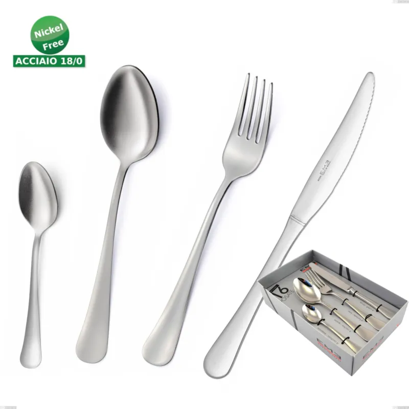 Miglior Prezzo Confezione vetrina 16 pezzi coltello economico Oxford Sabbiato , Acciaio 18/0 (aisi 304) Acciaio Sabbiato, spessore 2 mm mm Eme Posaterie