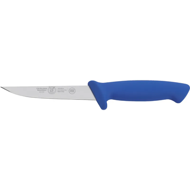 Coltello Professionale Disosso Stretto manico protetto cm 14, colore Blu manico in ergonomico impugnatura protetta Coltelleria Valgobbia cm 14 Pagamento Sicuro