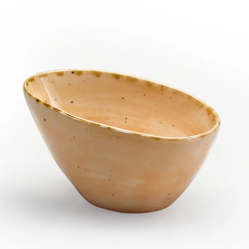 Prezzo Basso Coppettina ovale in GRES Alta Cucina 10,5X7,5X6 cm cm lavabile in lavastoviglie, adatto al microonde decoro sotto smalto colore Zenzero Beige Kaleidosmilano