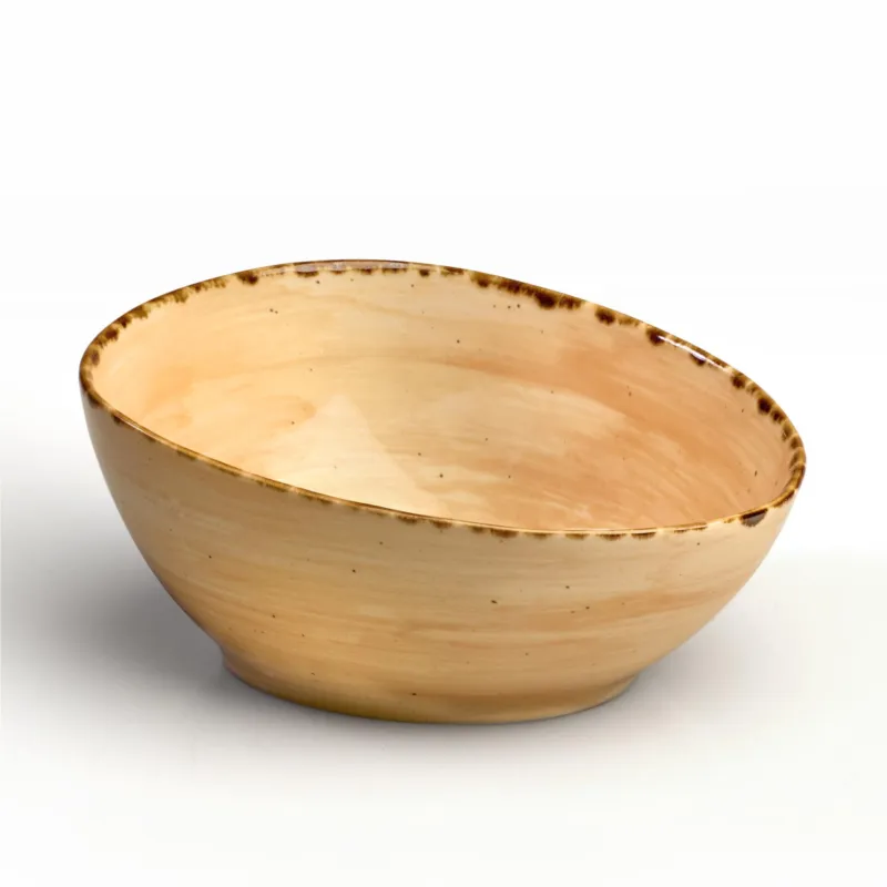 Coppetta macedonia in GRES Alta Cucina 16,5x14xh7cm cm lavabile in lavastoviglie, adatto al microonde decoro sotto smalto colore Zenzero Beige Kaleidosmilano Occasione