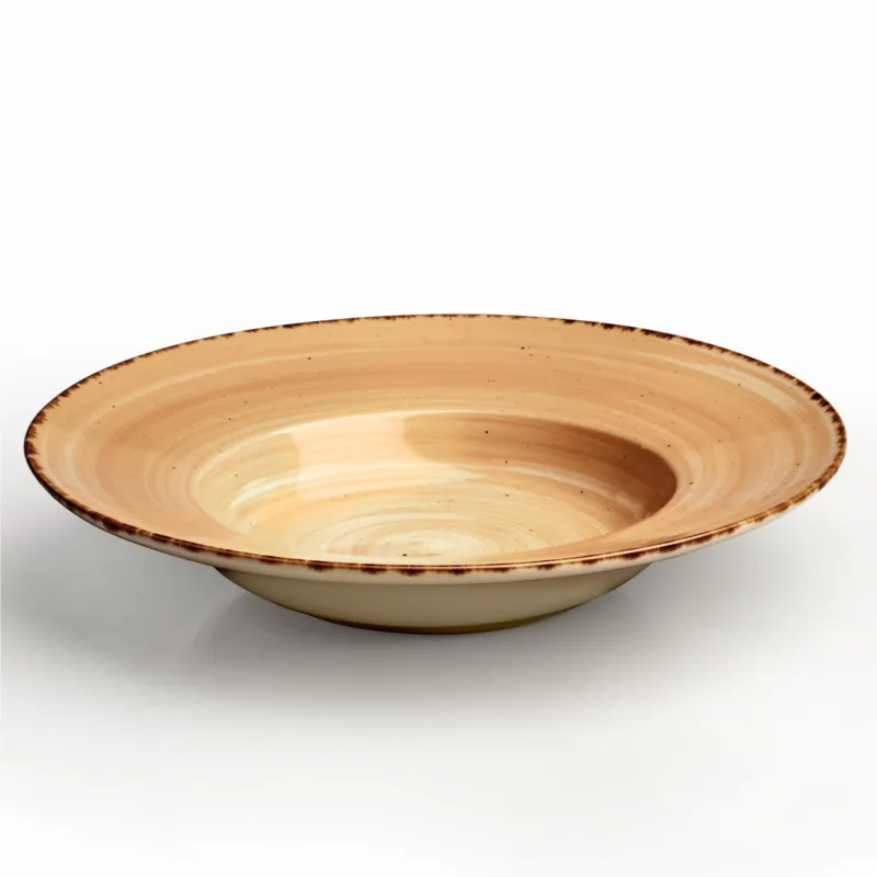 Piatto Pasta con falda in GRES Alta Cucina diametro 28,5 cm lavabile in lavastoviglie, adatto al microonde decoro sotto smalto colore Zenzero Beige Kaleidosmilano Più Venduto