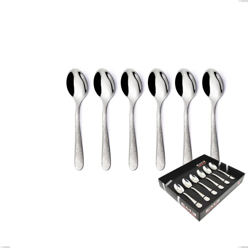 Offerta Speciale Confezione vetrina 6 pezzi moka Segno Mediterraneo, Acciaio 18/10 (aisi 304) incisione laser, spessore 1.8 mm Eme Posaterie