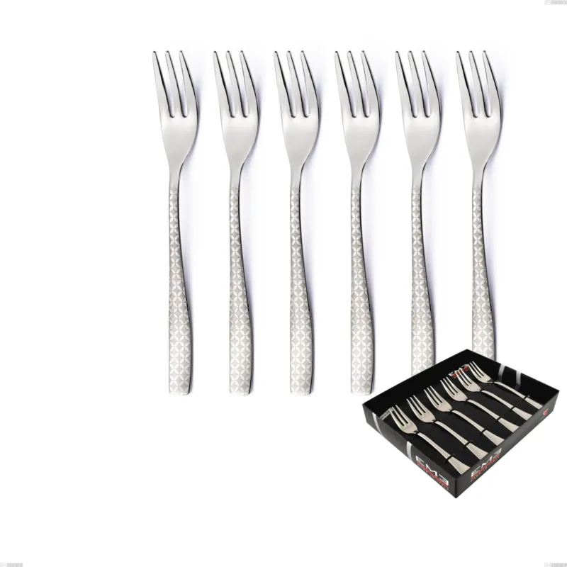 Direttamente Dal Produttore Confezione vetrina 6 pezzi forchettine dolce Infinity Monogran, Acciaio 18/10 (aisi 304) incisione laser, spessore 2.5 mm Eme Posaterie