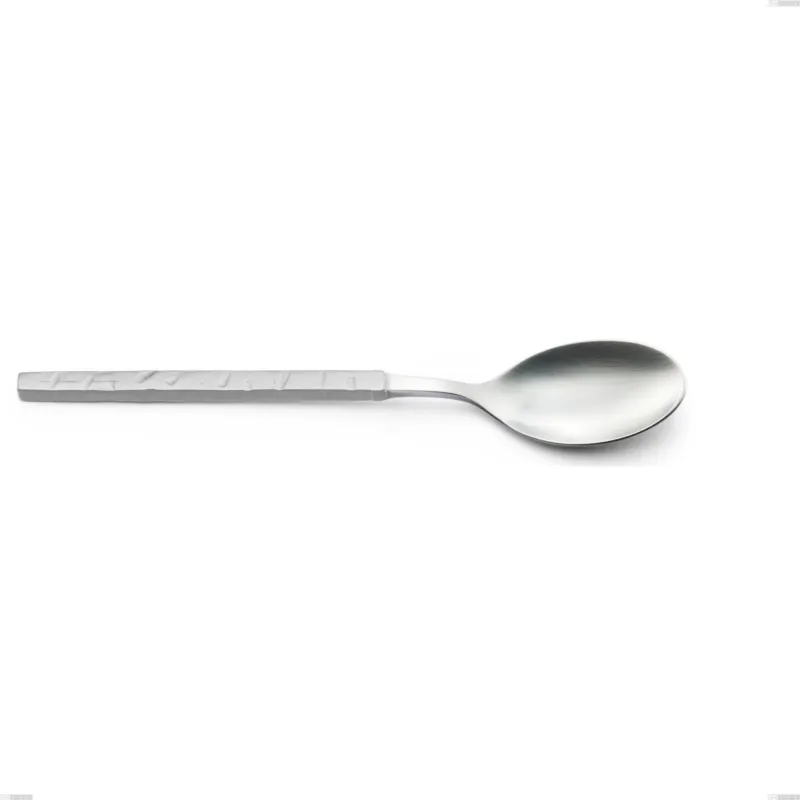 Cucchiaino frutta Zeus ICE , Acciaio 18/10 forgiato martellato sabbiato, spessore 4 mm, lunghezza 185 mm, forgiato Eme Posaterie Pagamento Sicuro