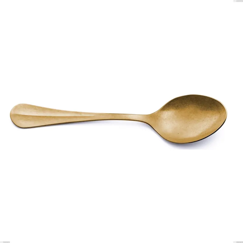Reso Gratuito Cucchiaio da servizio Royal Retrò PVD Gold, Acciaio 18/10 antico, spessore 2.5 mm, lunghezza 233 mm, pvd oro Eme Posaterie