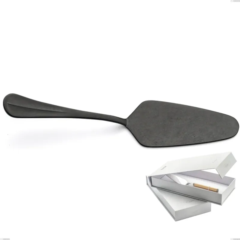 Ultimissimo Modello Confezione a libro 1 pezzo pala torta Royal Retrò PVD Black, Acciaio inox 18/10 antico, spessore 2.5 mm, pvd black Eme Posaterie