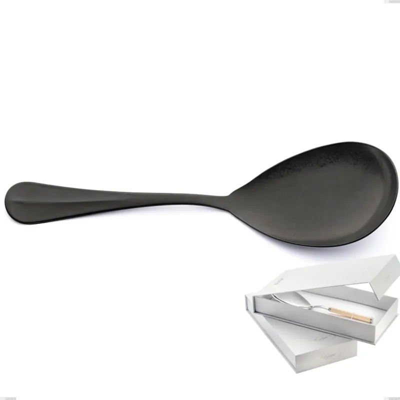 Nuovo Arrivo Confezione a libro 1 pezzo pala riso Royal Retrò PVD Black, Acciaio inox 18/10 antico, spessore 2.5 mm, pvd black Eme Posaterie