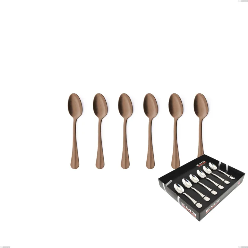 Offerta Limitata Confezione vetrina 6 pezzi moka Royal Retrò PVD Chocolate, Acciaio 18/10 antico, spessore 2.5 mm, pvd chocolate Eme Posaterie