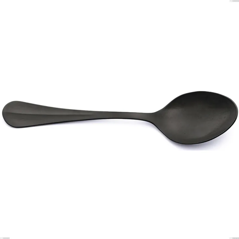 Cucchiaio da servizio Royal Retrò PVD Black, Acciaio inox 18/10 antico, spessore 2.5 mm, lunghezza 233 mm, pvd black Eme Posaterie Non Perdere