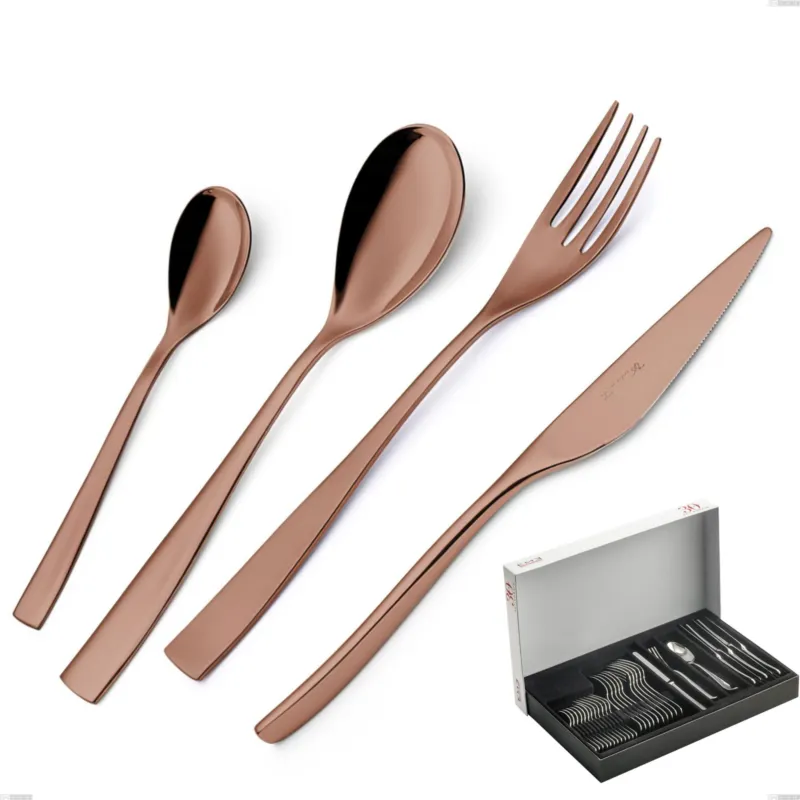 Prezzo Scontato Confezione Panoramica 30 pezzi Etoile PVD Chocolate, Acciaio 18/10 lucido, spessore 4 mm, pvd chocolate Eme Posaterie