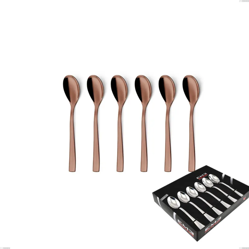 Confezione vetrina 6 pezzi caffè Etoile PVD Chocolate, Acciaio 18/10 lucido, spessore 4 mm, pvd chocolate Eme Posaterie Economico