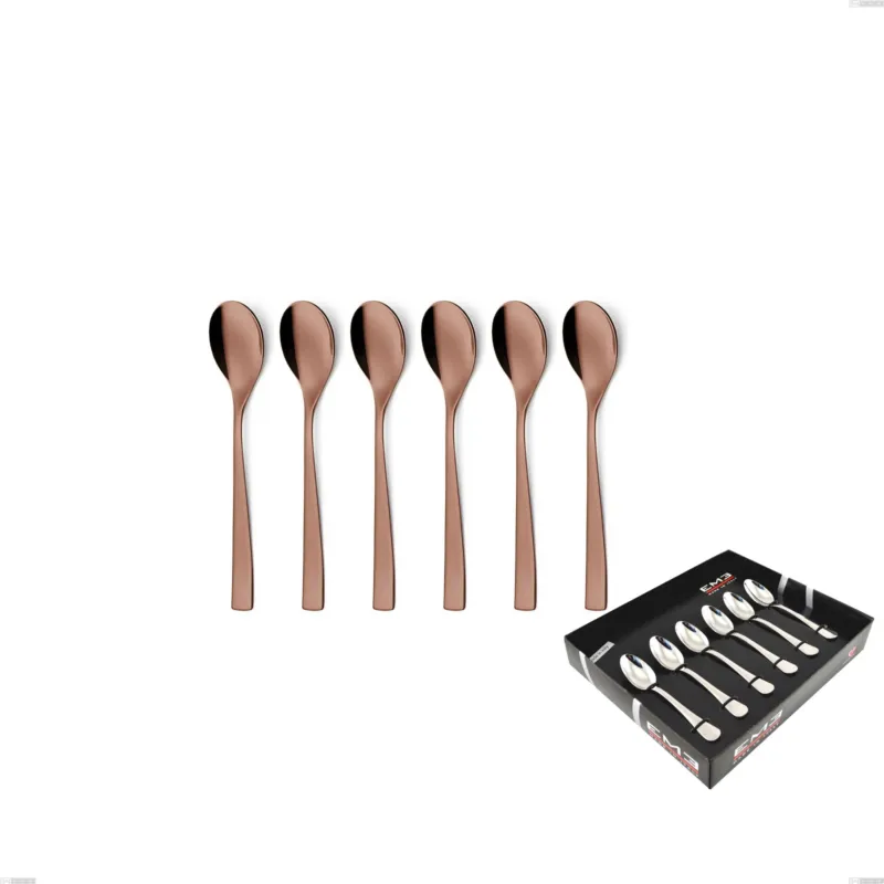 Miglior Prezzo Confezione vetrina 6 pezzi moka Etoile PVD Chocolate, Acciaio 18/10 lucido, spessore 4 mm, pvd chocolate Eme Posaterie
