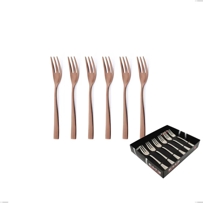 Confezione vetrina 6 pezzi forchettine dolce Etoile PVD Chocolate, Acciaio 18/10 lucido, spessore 4 mm, pvd chocolate Eme Posaterie Offerta