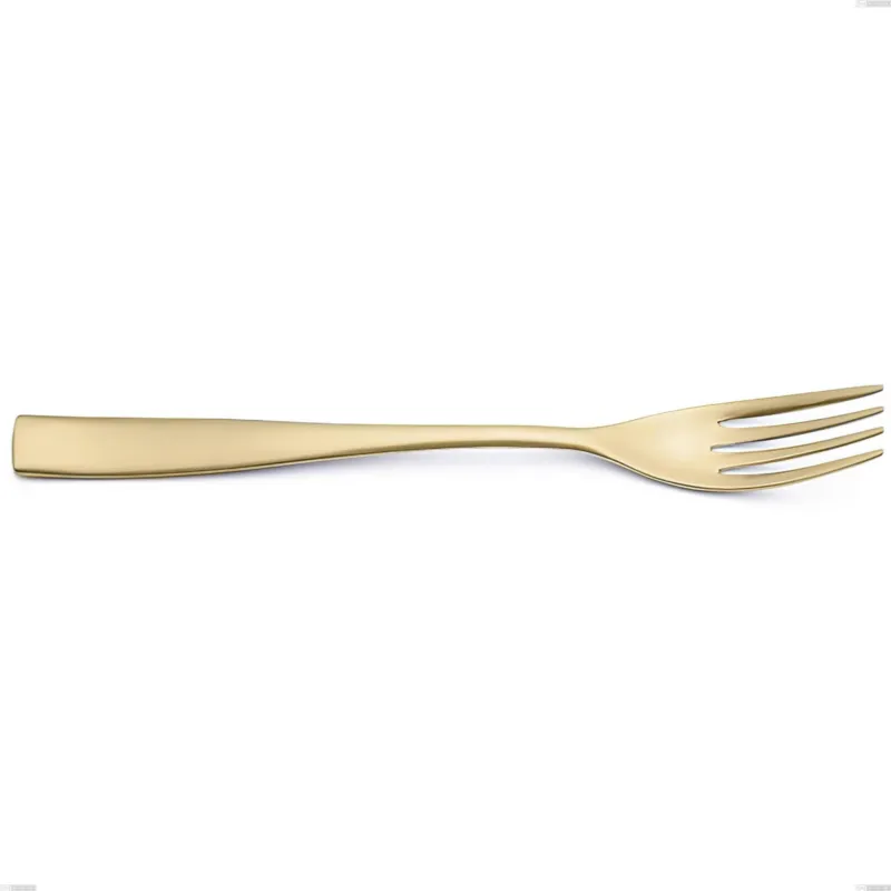 Promozione Esclusiva Forchetta tavola Etoile PVD Sabbiato Champagne, Acciaio 18/10 sabbiato, spessore 4 mm, lunghezza 220 mm, pvd champagne Eme Posaterie